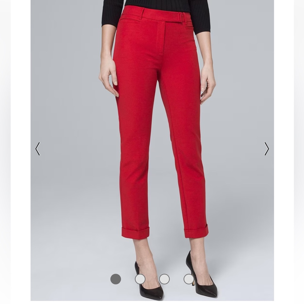White House Black Market Red Ankle Pants